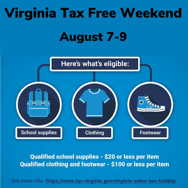Shop Tax Free during Virginia's sales tax holiday