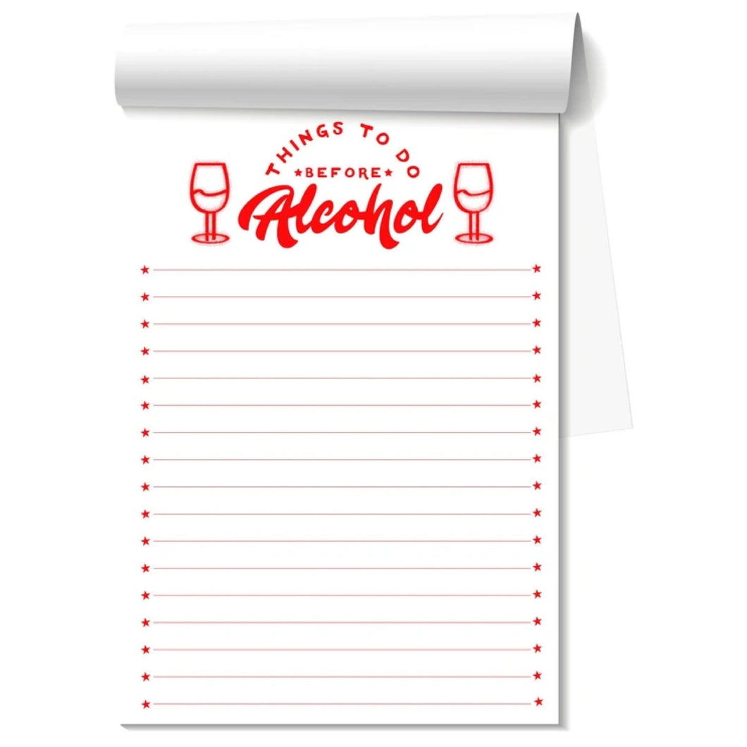 Things to Do Before Alcohol Notepad