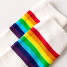 Ladies Rainbow Stripe Knee Socks
