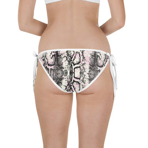 Pink & Silver Snakeskin Bikini Bottom