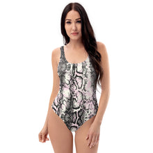 Pink & Silver Snakeskin One-Piece Swimsuit
