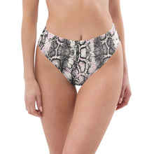 Pink & Silver Snakeskin High-Waisted Bikini Bottom