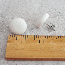Handmade Science fabric button earrings