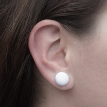 Handmade bluebird fabric button earrings
