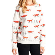 Fox Print Crew Neck Sweatshirt