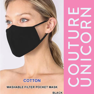 Reusable Filter Pocket Cotton Masks - Multiple Colors