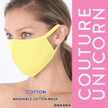 Reusable Solid Cotton Masks - Multiple Colors