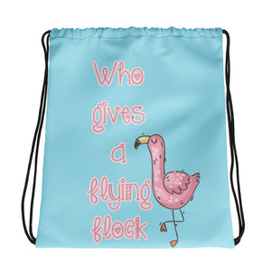 Who gives a flock Drawstring bag