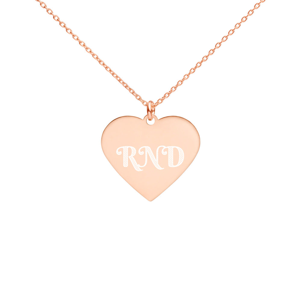 Customized Engraved Silver Heart Necklace