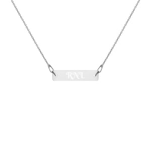 Customized Engraved Silver Bar Chain Necklace