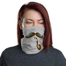 Mustache and pipe print neck gaiter